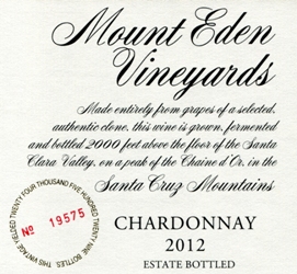 Mount Eden Vineyards Chardonnay Santa Cruz Mountains 2012