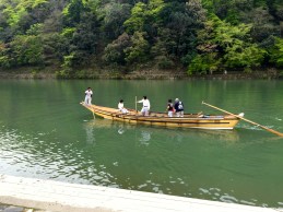 Boats on the Hozugawa River near Kyoto