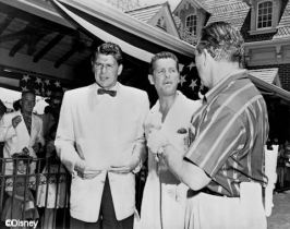 Ronald Reagan, Bob Cummings and Art Linkleter co-host Disneyland's Grand Opening